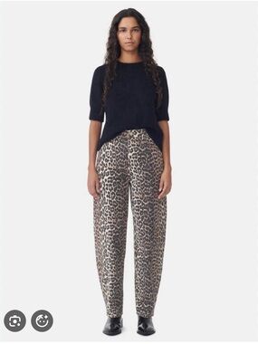 Ganni Stary Jeans in Leopard Print
